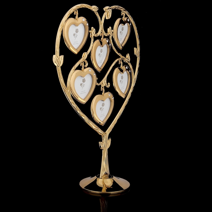 Фоторамка на 6 фото 4х4 см "Сердечность" золотистая