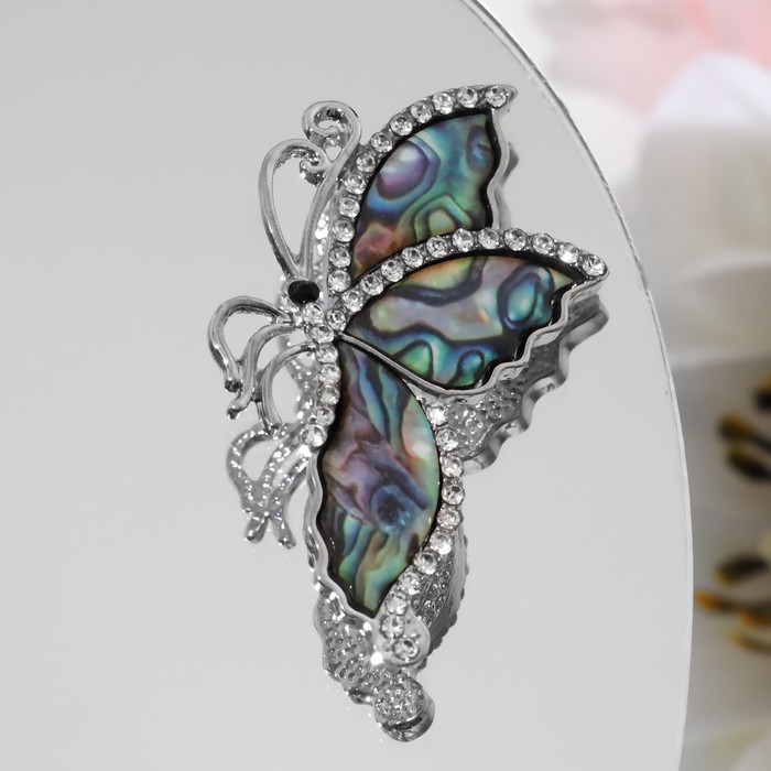 Брошь "Галиотис" бабочка со сложенными крылышками, в серебре