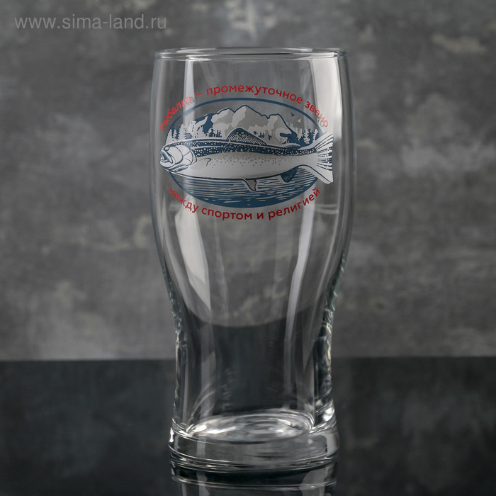 Бокал стеклянный для пива «Тюлип. На рыбалке», 570 мл, рисунок микс стакан стеклянный для пива тюлип чирз 570 мл