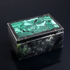 

Шкатулка "Сундук", средняя, 14х9,5х7 см, змеевик, малахит