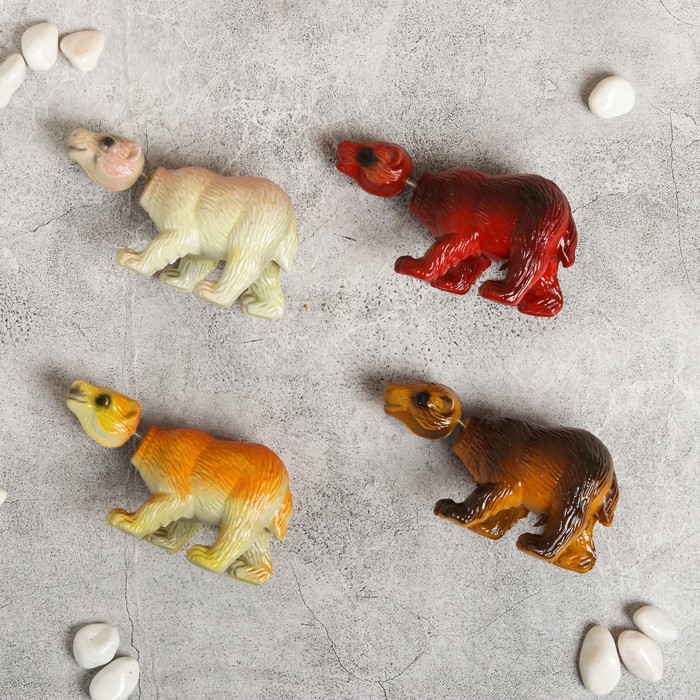 Магнит "Медведь" с пружинкой, МИКС