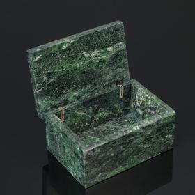 

Шкатулка "Сундук", малая, 10х7х6,5 см, змеевик, чароит