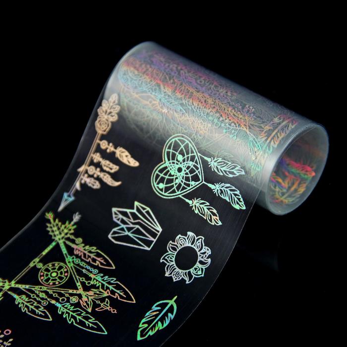 Переводная фольга для декора Ловец снов, 4 80 см, цвет голографичный серебристый
