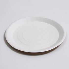 Бумажная тарелка, крафтовая, 18 х 18 см