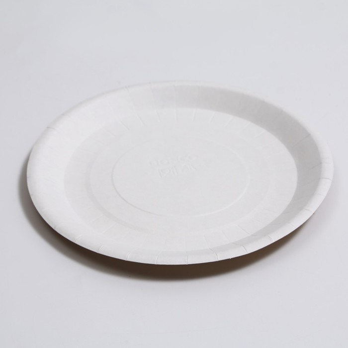 Бумажная тарелка, крафтовая, 18 х 18 см тарелка бумажная смайлик 18 см