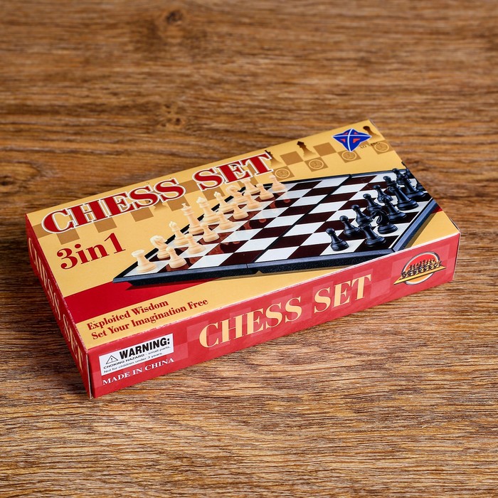 купить Игра настольная 2 в 1: шашки, шахматы, доска 18 × 18 см, в коробке
