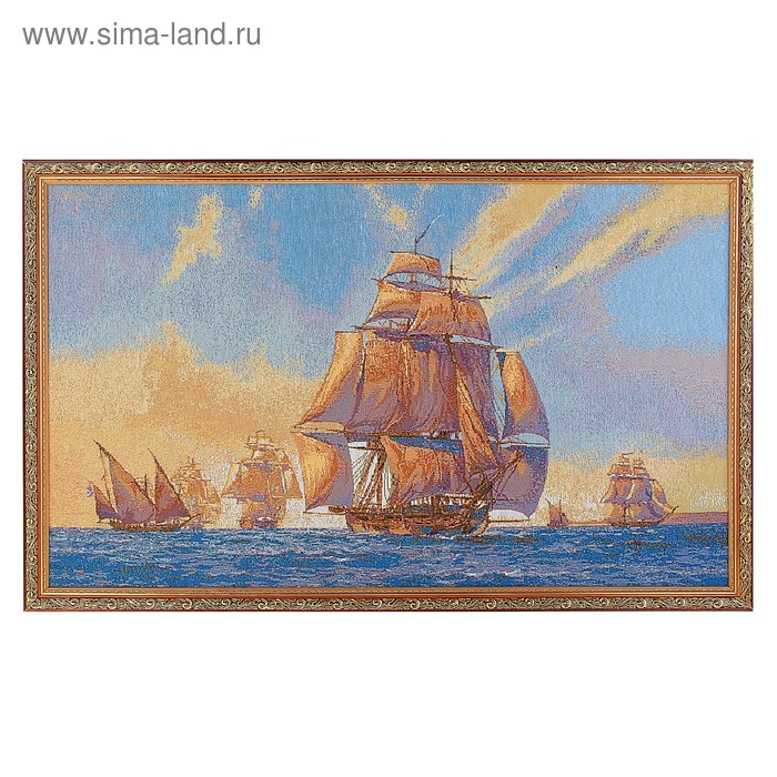 Картина гобелен корабль