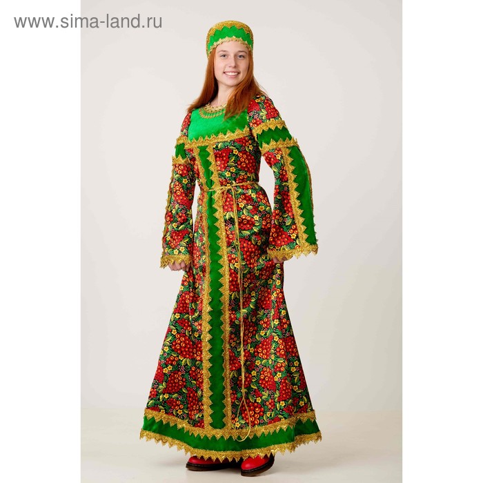 Комплект костюмированный «Сударыня», хохлома зелёная