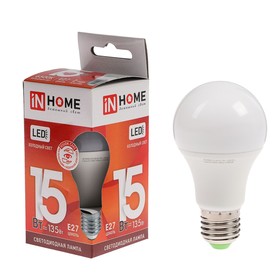 Лампа светодиодная IN HOME LED-A60-VC, Е27, 15 Вт, 230 В, 6500 К, 1350 Лм