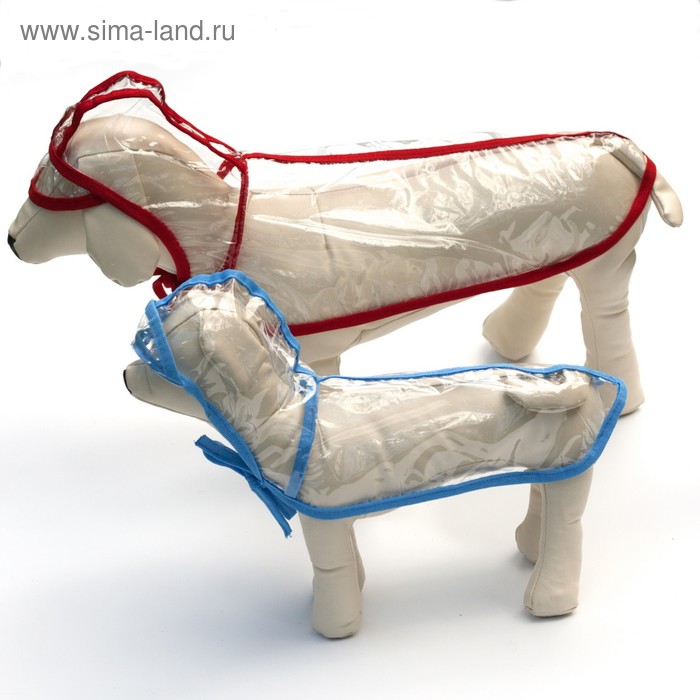 фото Дождевик с капюшоном для собак osso, р. 37 (дс 37 см), прозрачный, окантовка микс цветов osso fashion