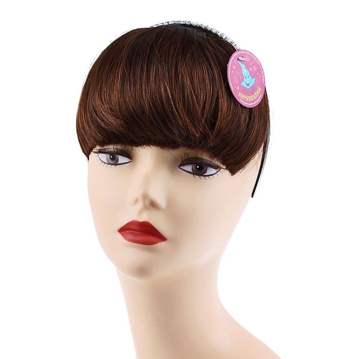 Челка накладная "Шатенка" на ободке