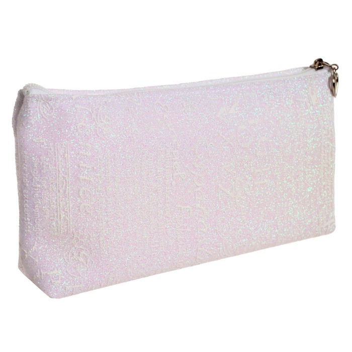 

Пенал школьный "Белый Стиль", на молнии, с рисунком, белый