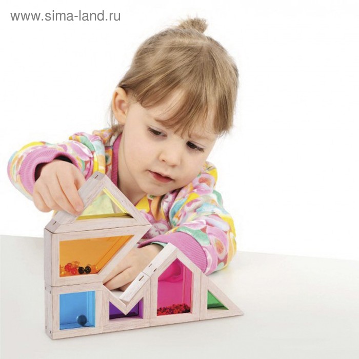 фото Деревянная игрушка радужные блоки «цвет и звук», со звуковым эффектом wonderworld