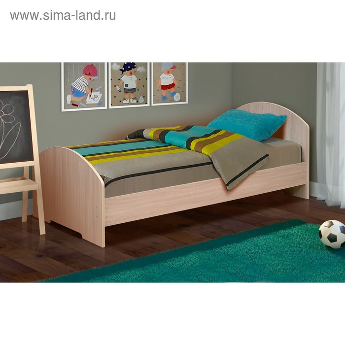 фото Кровать на уголках №2, 800 × 2000 мм, 2042 × 870 × 810 мм, цвет дуб молочный матрица