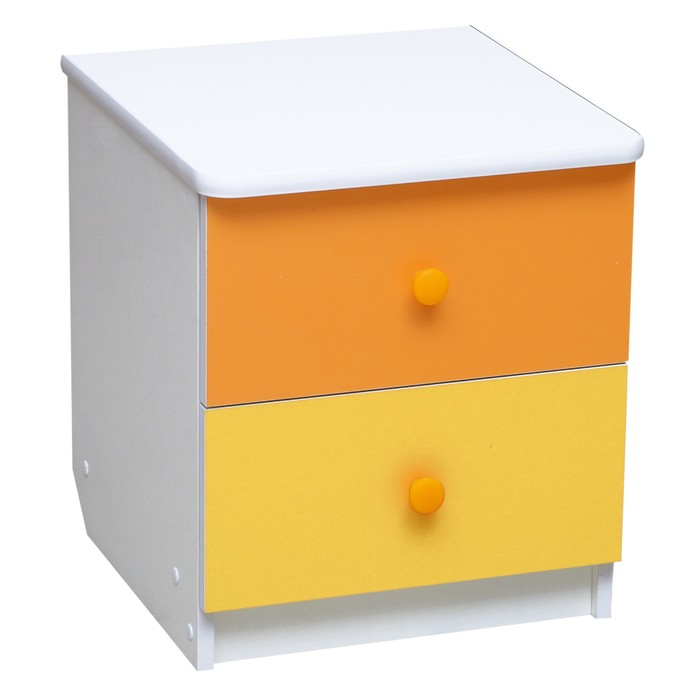 Тумба прикроватная «Радуга», 410 × 440 × 468 мм, цвет белый/оранжевый/жёлтый