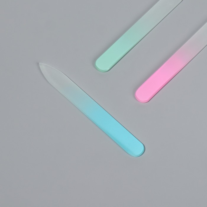 Пилка стеклянная для ногтей «Радуга», 9 см, цвет МИКС