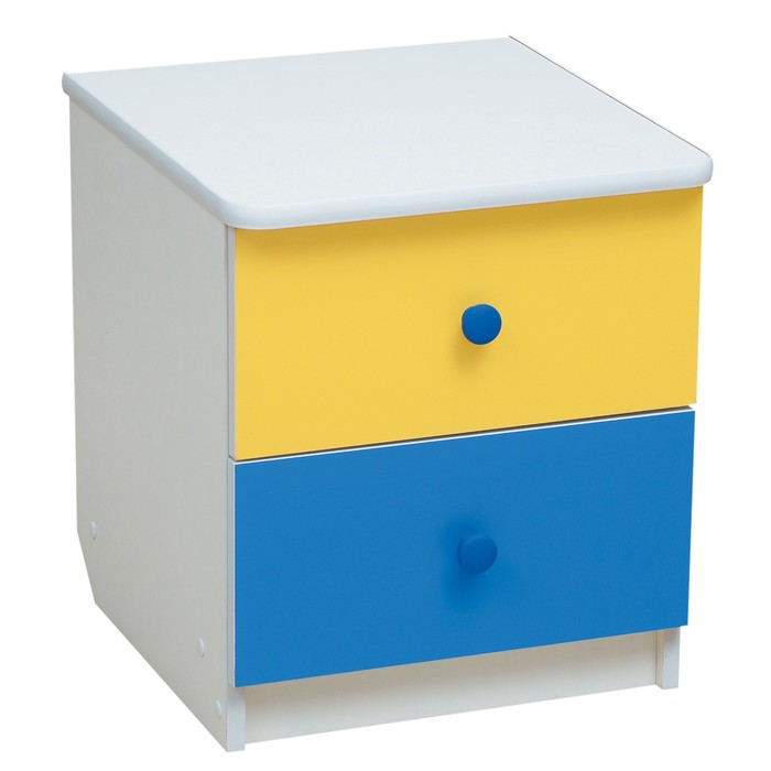 Тумба прикроватная «Радуга», 410 × 440 × 468 мм, цвет белый/жёлтый/синий