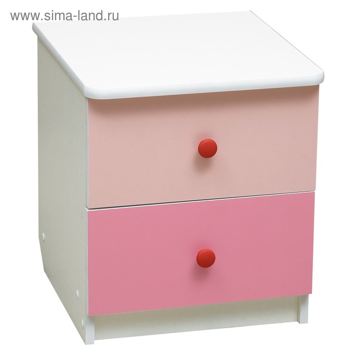 Тумба прикроватная «Радуга», 410 × 440 × 468 мм, цвет белый/ярко-розовый/светло-розовый
