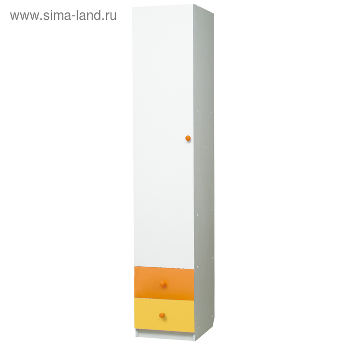 Шкаф с ящиками «Радуга», 400 × 490 × 2100 мм, цвет белый/оранжевый/жёлтый