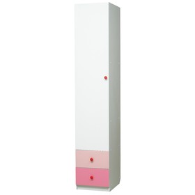 Шкаф с ящиками «Радуга», 400×490×2100 мм, цвет белый / розовый / светло-розовый