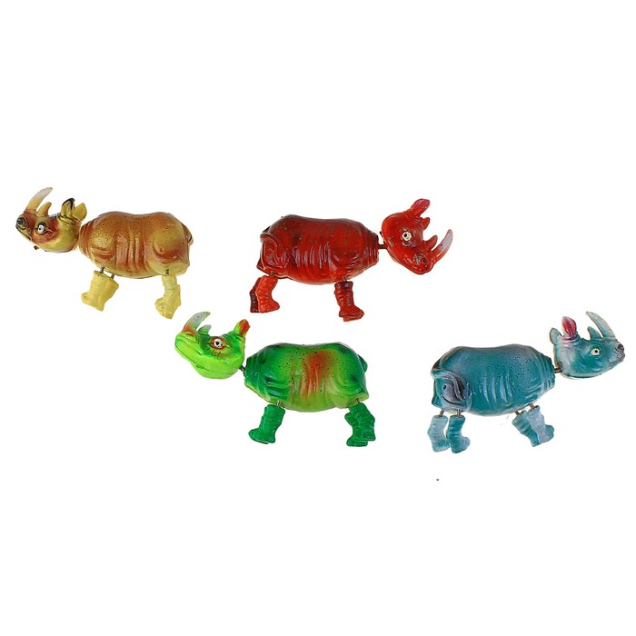 Магнит "Носорог" с пружинкой, МИКС