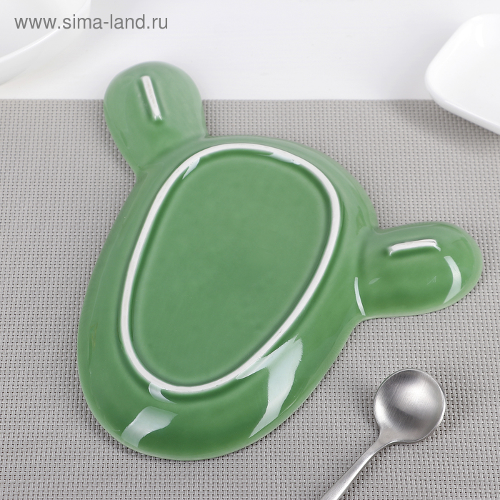 

Блюдо керамическое «Кактус», 20×23×2 см, цвет зелёный