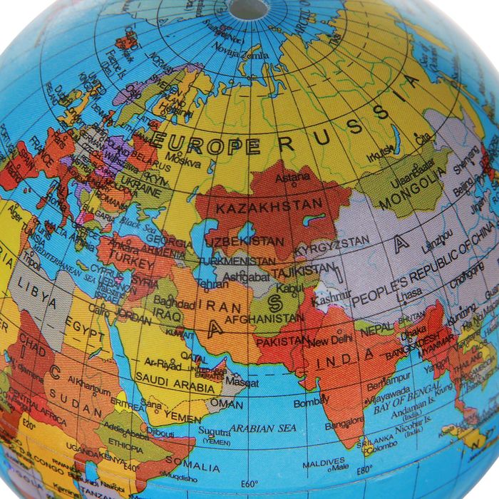 Глобус сувенирный на магнитном поле, с подсветкой, d=8.5 см, английский язык, 220 В