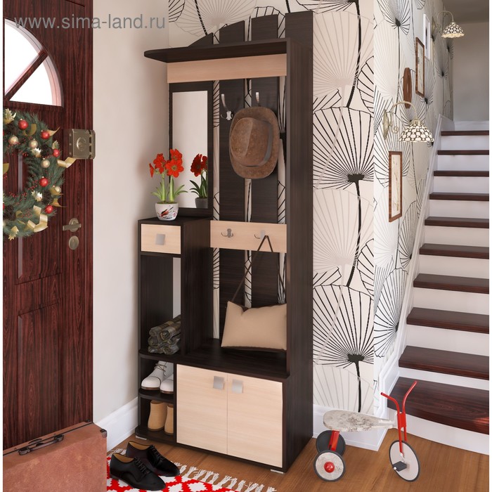 Прихожая «Ивушка 25», 800×362×2052 мм, цвет бодега тёмный / бодега светлый
