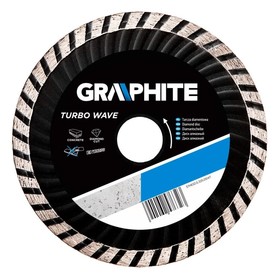 

Диск алмазный GRAPHITE turbo wave 57H638, универсальный, сухой рез, 230 х 22.2 мм