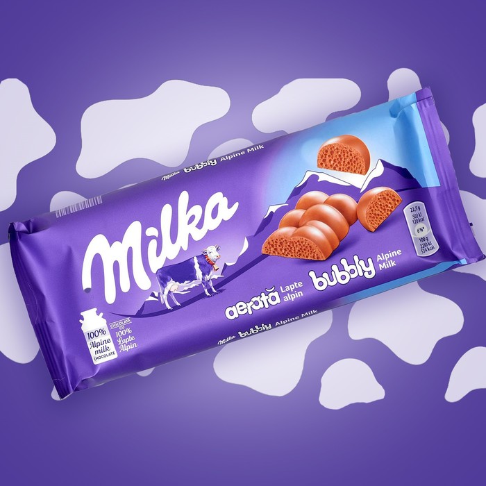 Молочный шоколад с пузырьками Milka Bubbly Milk Chocolate, 90 г шоколад молочный milka фундук 90 г