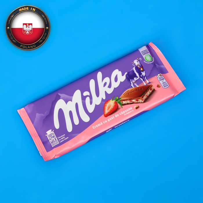 Молочный шоколад Milka Strawberry Yoghurt Chocolate, с клубничным йогуртом, 100 г