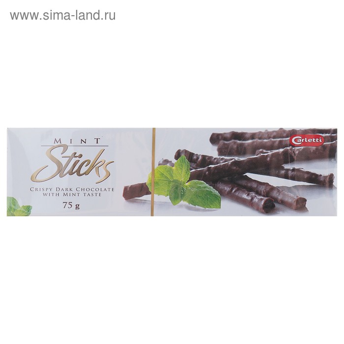Шоколадный хворост Carletti Mint Sticks с мятой, 75 г