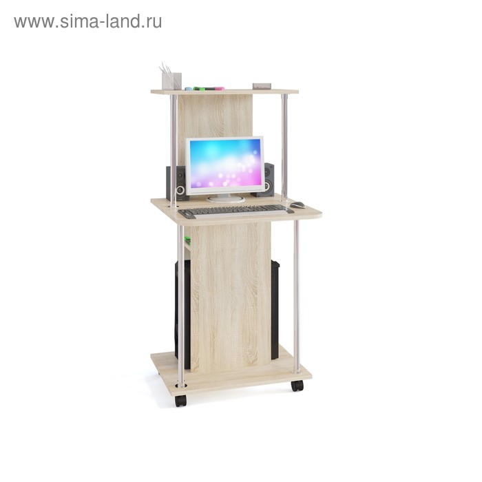 Компьютерный стол, 600 × 600 × 1255 мм, цвет дуб сонома