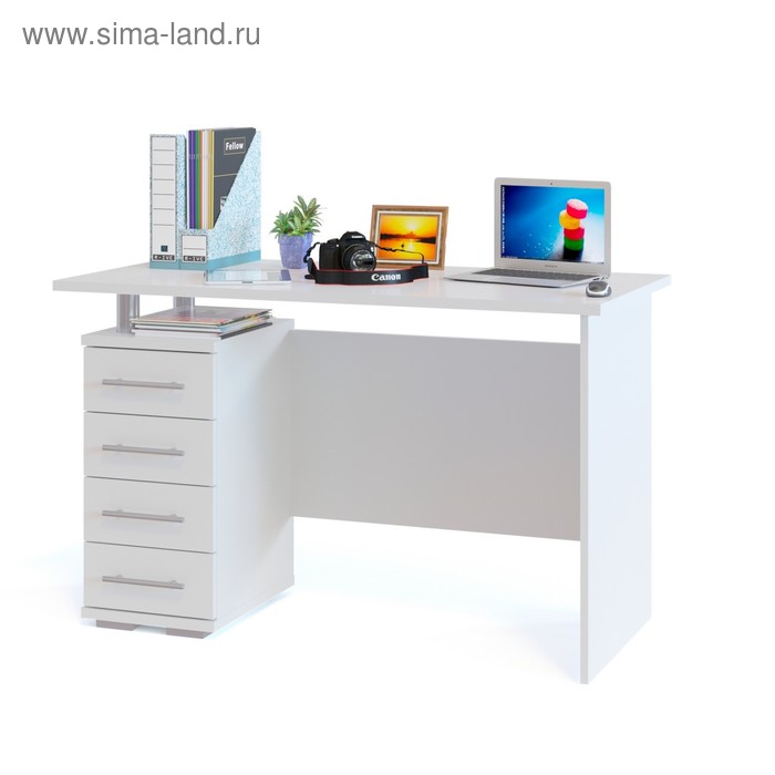 Компьютерный стол, 1200 × 600 × 750 мм, цвет белый фотографии