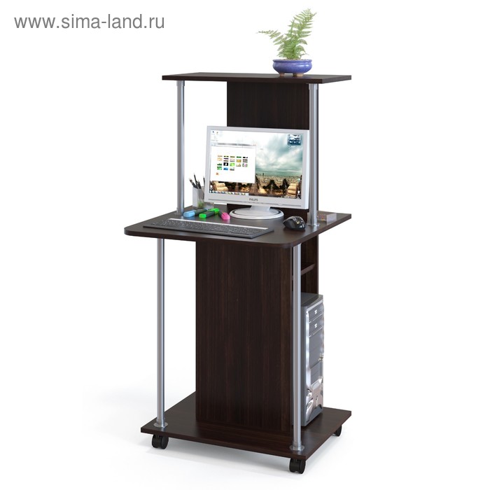 Компьютерный стол, 600 × 600 × 1255 мм, цвет венге компьютерный стол 600 × 600 × 1255 мм цвет венге