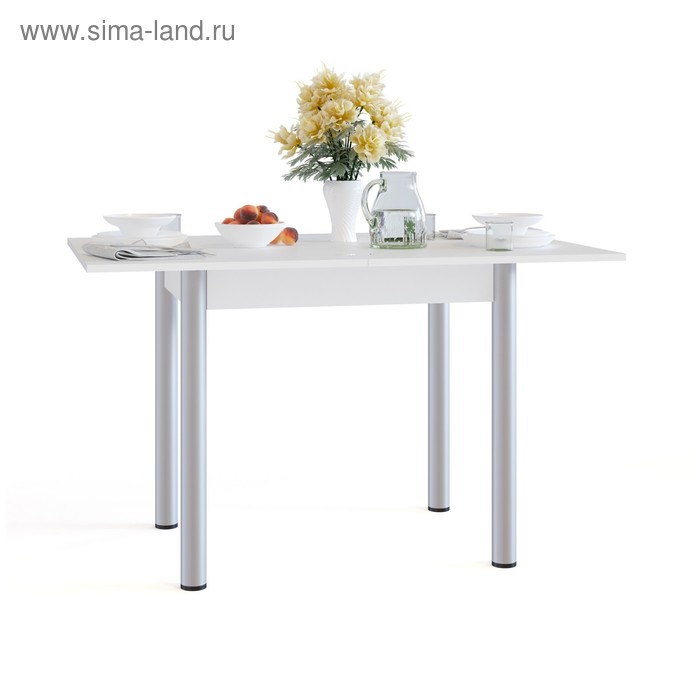 Стол кухонный раскладной, 800(1200) × 600(800) × 770 мм, цвет белый