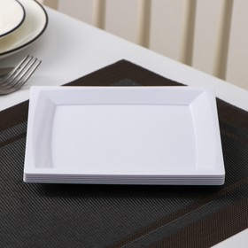 Набор одноразовых тарелок, 17,2×17,2 см, квадратные, плоские, 6 шт, цвет белый Ош