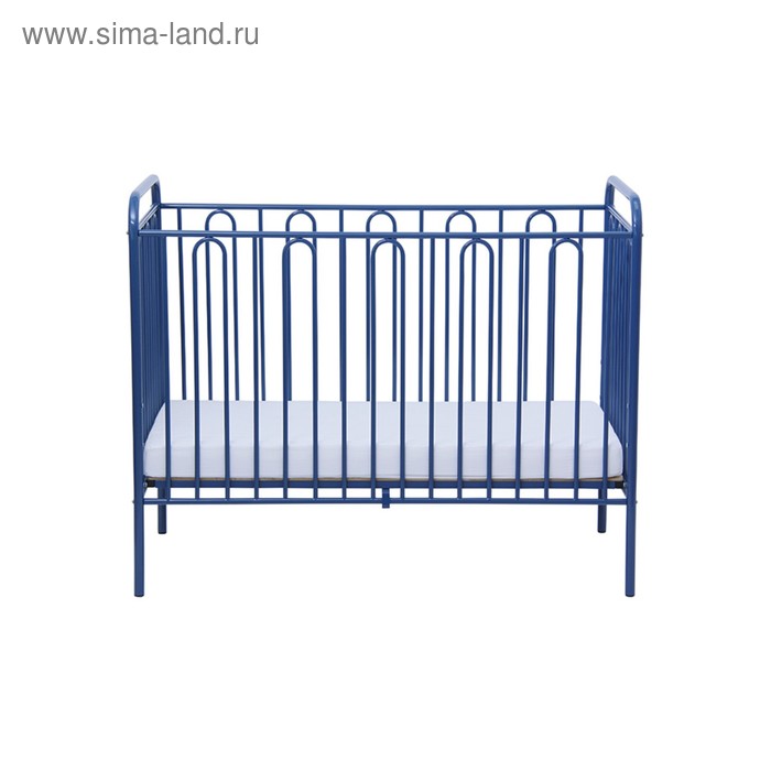 фото Детская кроватка polini kids vintage 110 металлическая, цвет синий