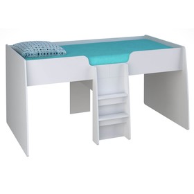 Кроватка-чердак детская Polini kids Simple 4100 с выдвижными элементами, цвет белый Ош