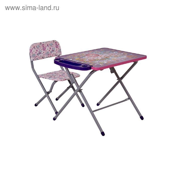 Комплект детской мебели «Фея» «Досуг 201», рисунок «Алфавит», цвет сиреневый