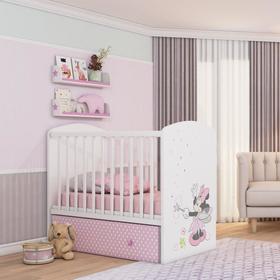 

Детская кроватка Polini kids Disney baby «Минни Маус-Фея» маятник, цвет белый-розовый