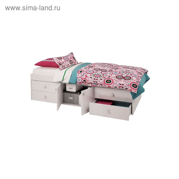 Кроватка детская Polini kids Simple 3100 с 4 ящиками, цвет белый
