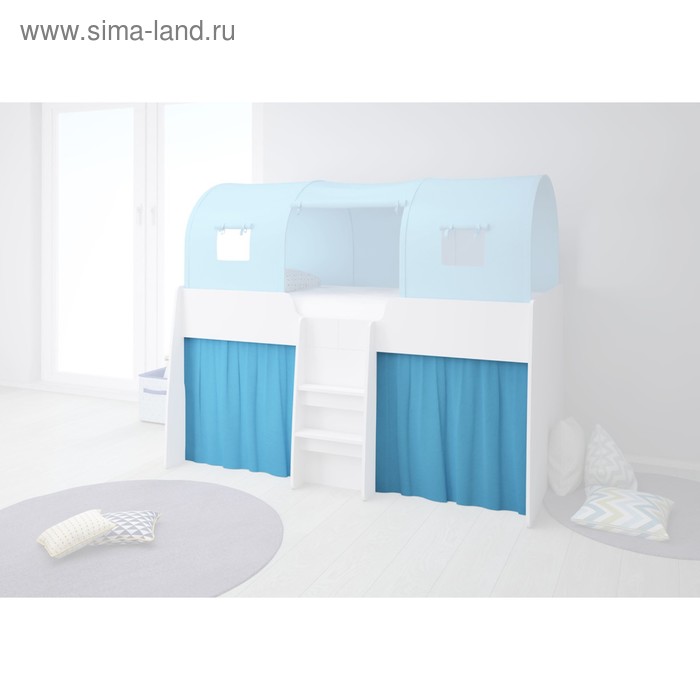 фото Шторки для кровати-чердака polini kids simple 4100, цвет голубой