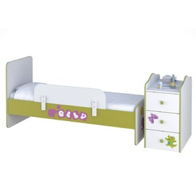 

Кроватка-трансформер Polini kids Basic Elly, цвет белый-зелёный