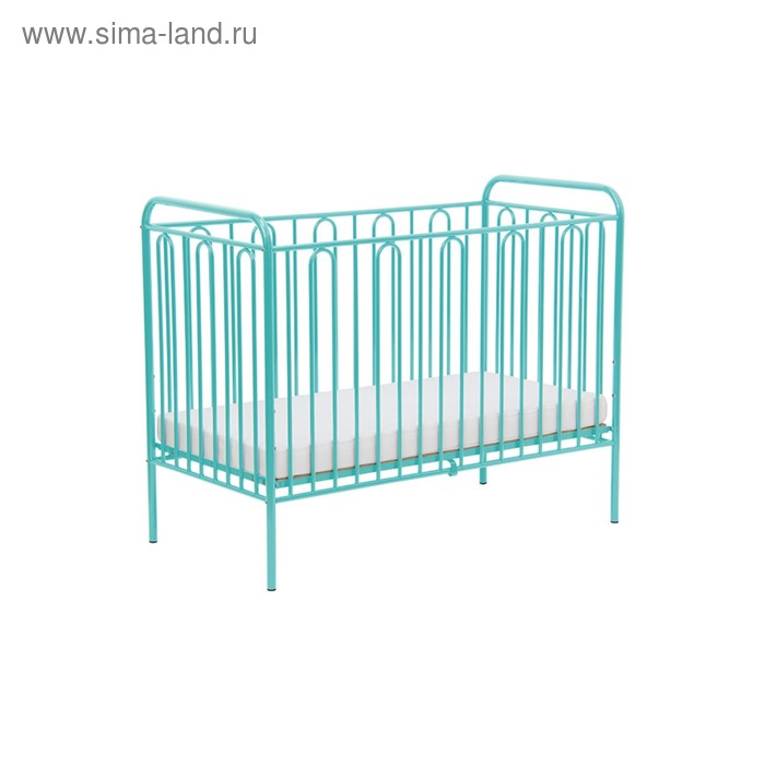 Детская кроватка Polini kids Vintage 110 металлическая, цвет бирюзовый