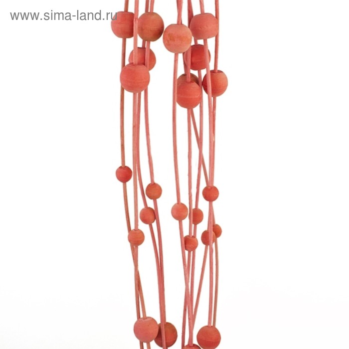 Ротанг с декором, 5 шаров, 90 см, 10 шт., розовый