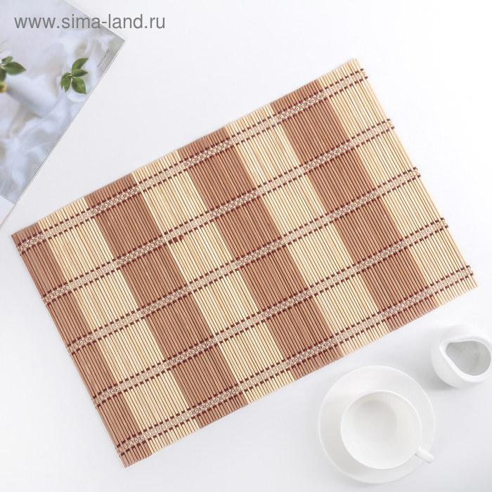 Салфетка сервировочная на стол «Путь», 45×30 см, цвет коричневый