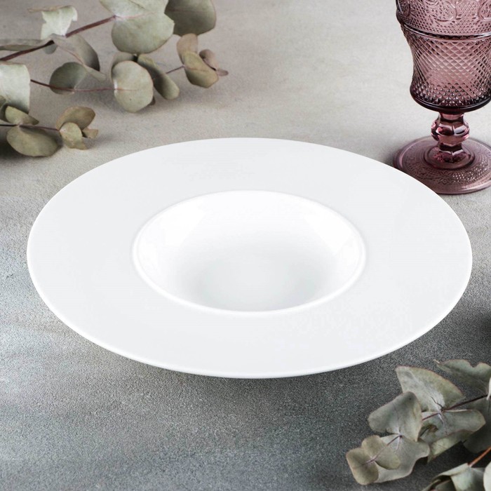 Тарелка фарфоровая Wilmax, 280 мл, d=28 см, цвет белый тарелка фарфоровая для пасты wilmax splash 250 мл d 27 см цвет красный