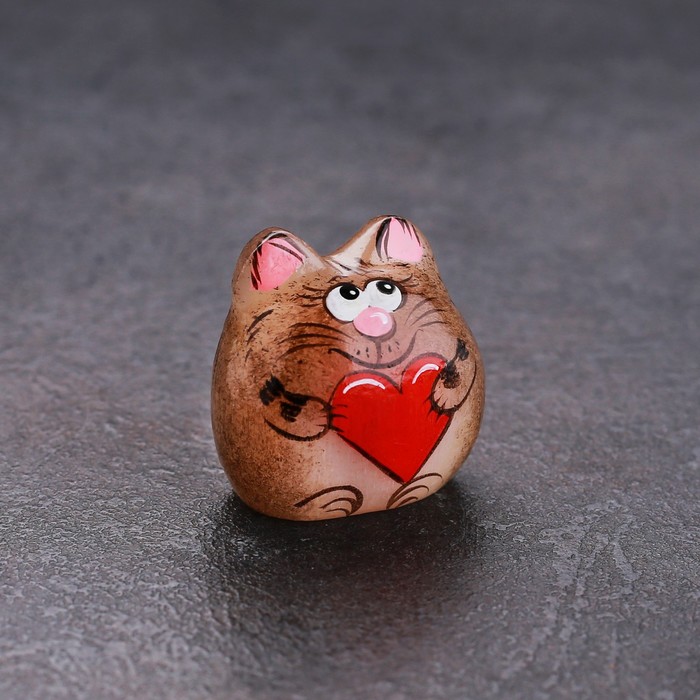 Сувенир «Котенок Веня», с сердечком 3,5×3 см, селенит сувенир котенок лежащий 3 2см