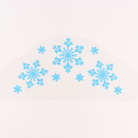 Термонаклейка на кокошник "Три снежинки", синяя с серебром